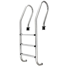Pool Ladder 304 Stainless Steel Swimming Pool Handrail 250LBS Load Capacity for Indoor and Outdoor 1-1.4m Pool/Silver / 3 Step (Silver 3 Step)