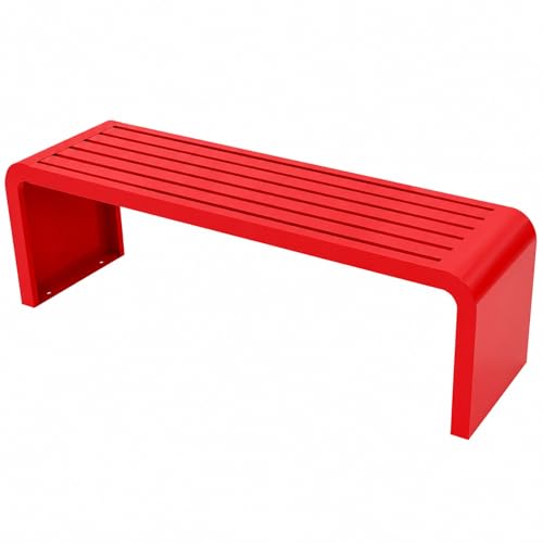 WXXSHGDW Outdoor Patio Garden Bench, Metal Bench, All-Weather Outdoor Park Bench, for Garden, Porch, Park, Balcony, Outside, Load Capacity 660lbs(Color:Red,Size:180cm/70in)