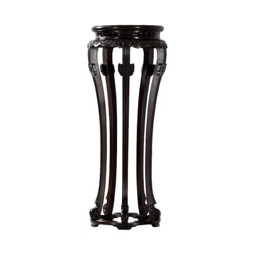 SLMslmsh-5188 Bonsai Display Stands Chinese Style Relief Carving Display Stand, Black Acid Branched Wood Bonsai Base Bonsai Base Stand