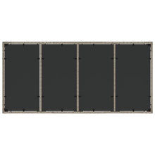 Garden Table Set of 4 Light Grey,Light Grey Rectangular Garden Table with Tempered Glass Modern Design for Entertaining Up to 6 People Outdoor Only Patio Tables