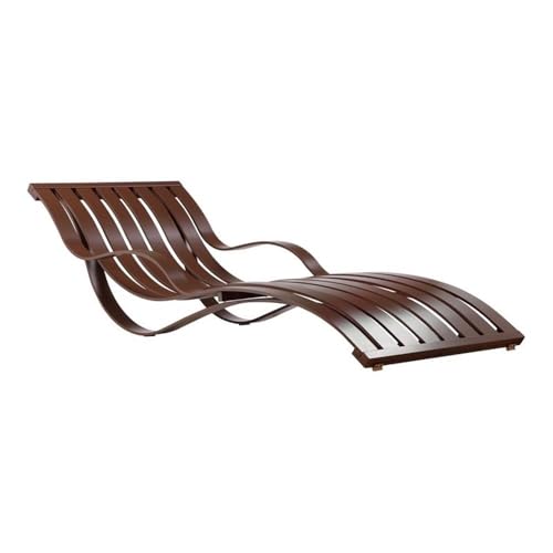 Pemberly Row Modern Anodized Aluminum Patio Lounger, 79 in x 24 in x 32 in, Espresso Finish, All-Weather Frame, Fade-Resistant, Durable Outdoor Furniture for Pool or Patio Use