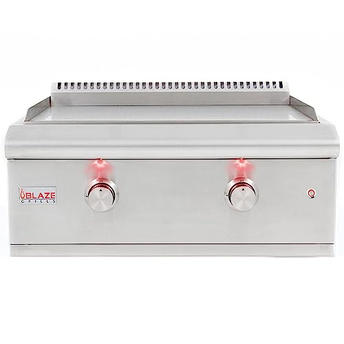 Blaze Grills Premium LTE 30-Inch Built-In Propane Griddle – Stainless Steel Flat Top with 36,000 BTUs, LED Control Knobs & Push-and-Turn Ignition