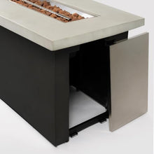 60" Outdoor Propane Fire Pit Table, Rectangular Concrete Gas Fire Pit with 60,000 BTU Heating, Hidden Tank Storage, Electronic Ignition, Lava Rocks & Cover for Patio Backyard Deck Garden, Light Grey