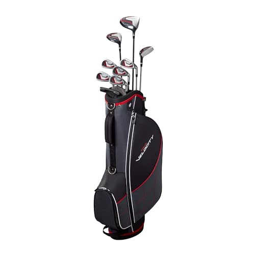Wilson Tour Velocity Complete Golf Set with Stand Bag - Men's Right Hand, Regular Flex Black/Red