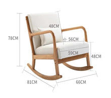 OUTIFUOSSR Rocking Lounge Chair, Leisure for Living Room, Bed, Solid Wood Frame, Waist Pillow(High Back Grey)