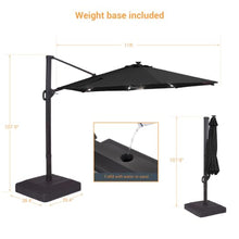 OROTLECT 11Ft LED Patio Hanging Octagon Cantilever Umbrella