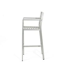 Christopher Knight Home Tammy Coral Outdoor Silver Rust-Proof Aluminum Barstools Set of 4 Silver