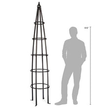 H Potter Tall Iron Obelisk Trellis 8 Ft – Outdoor Garden Obelisk for Climbing Plants, Black Powder Coated Metal, Architectural Yard Structure