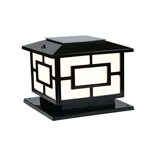 Outdoor Wall Lights Square LED Solar Pillar Lamp Outdoor Waterproof Post Lights Lawn Garden Column Headlight for Fence Yard Courtyard Villa Patio Park Landscape Street Lantern Waterproof Pillar Lamp(B