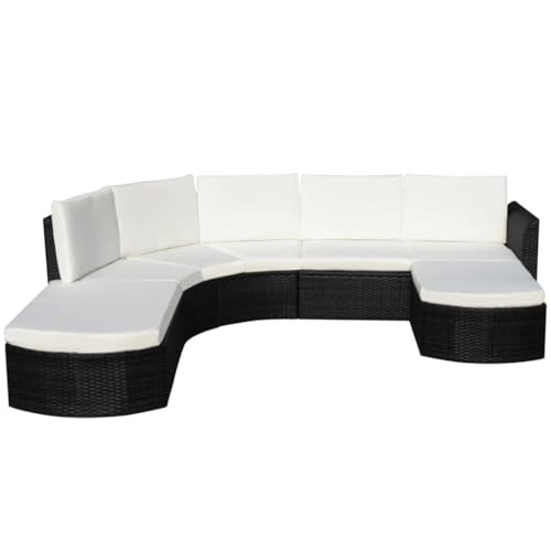 AMBERARD Garden Furniture Set Black PE Rattan Modular Garden Sofa Set Furniture Set