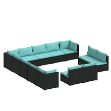 KUPTYERFG 13 Piece Patio Lounge Set PE Rattan Outdoor Sectional Sofa