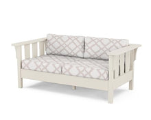 Martha Stewart by POLYWOOD® Acadia Deep Seating Loveseat in Sand/Trellis Dune Burlap