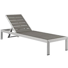 Pemberly Row Aluminum Patio Chaise Lounge Chair Set of 6 Grey