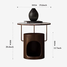 Coffee Table Round End Table, End Table, Nightstand, Small Coffee Table, 2 Tier Decorative Table, Sofa Table for Small Spaces, Living Room, Bedroom, Balcony Table auxi