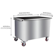 Stainless Steel Water Tank with Wheels – 201 or 304 Grade, with or Without Lid, Square Pressurized Storage Reservoir for Well Pump, Garden, Kitchen
