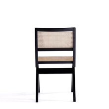 Manhattan Comfort Hamlet Rattan Wicker Cane Side Dining Chair Set of 4 Black/Natural