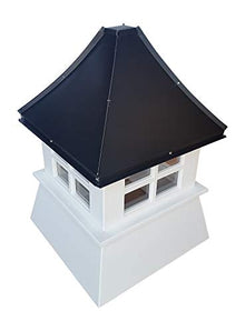 Accentua Laguna Cupola 20 in. Square 32 in. High White with Black Aluminum Roof