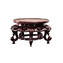 LUYOUBOZHU Vase Stand Mahogany Carving Round Base Ornaments, with Leg Home Vase Fishbowl Display Holder(Large)