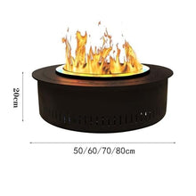 Atomized Fireplace 3D Fireplace Decoration with Simulated Flames Round Fireplace Built-in Fireplace Household(Large)