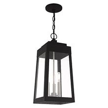 Livex Lighting 20857-91 Oslo - 19.75" Three Light Outdoor Hanging Lantern, Brushed Nickel Finish with Clear Glass