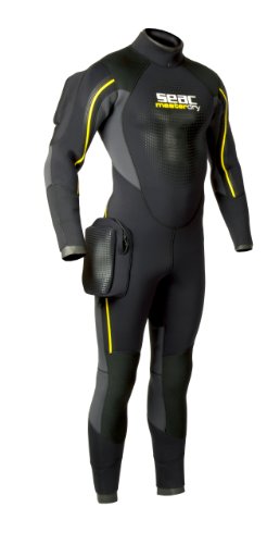SEAC Men's Masterdry 7mm Neoprene Full Body Semi Dry Suit Black X-Large