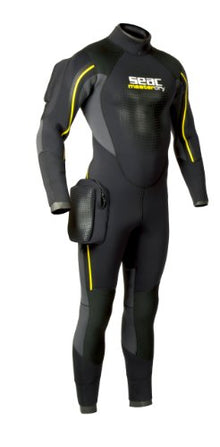 SEAC Men's Masterdry 7mm Neoprene Full Body Semi Dry Suit Black