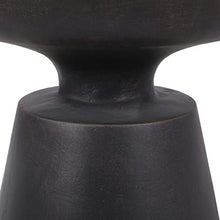 Outdoor Lightweight Concrete Side Table, Modern Copper Accent End Table, Weather Resistant Round Accent Table for Patio, Balcony & Living Room
