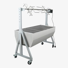 TT-YEL Electric Rotary Grill, Professional Whole Lamb Rack, Stainless Steel Patio Barbecue Grill with Grill Grid and Wheels, Portable Detachable Grill