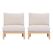 Seeheool Acacia Wood Patio Furniture Club Chair, Outdoor Rope-Woven Chair, Set of Two, Suitable for porches, Gardens, backyards, and Balconies (Light Teak + Beige Rope + Beige Cushion).