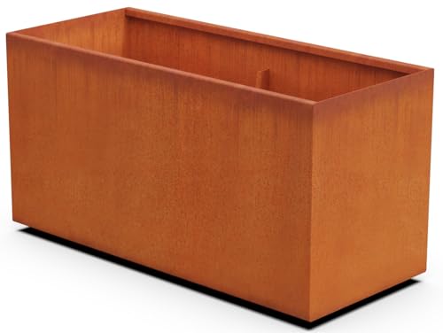 PLANTERCRAFT Corten Steel Planter Rectangle Outdoor Metal Garden Box Heavy Duty | Made in USA | Fully Assembled
