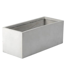 TITAN GREAT OUTDOORS Ash & Ember 15.75" Short Box Satin Ivory Planter, Lightweight Fiberstone with Weather-Resistant Finish, Modern Rectangle Planter Box for Indoor and Outdoor Plants