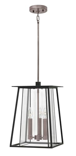 Hinkley Walker Three Light 4W LED Large Outdoor Hanging Lantern, Black