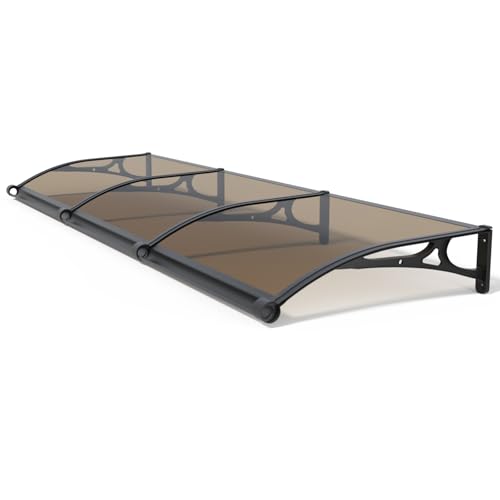 NEBAIKA Awnings for Outside, 40x120in Door Canopy with Gutter & Alu Bracker