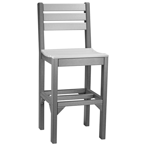 Furniture Barn USA Set of 4 Poly Lumber Bar Height Island Side Chairs Dove Gray & Slate