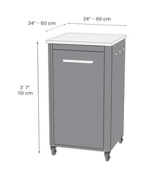 Cozze Outdoor Kitchen Table | 110 cm Tall | Stainless Steel Worktop