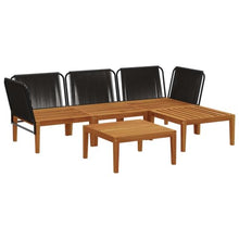 GBCDSWBR 5-Piece Garden Lounge Set, Acacia Wood & Rope Modular Furniture