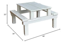 KIDWISE Outdoors Congo Kids Picnic Table, 48L x 39W x 22H inches, Crisp/Warm, Woodguard Polymer-Coated Lumber, Weather-Resistant, Maintenance-Free