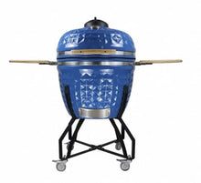 JOSOGO 26 Inch Large Outdoor BBQ Grill, European American Style Big Iron Egg Ceramic Smoker Roaste(Dark Green)