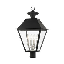 Livex Wentworth Collection 4 Light Outdoor Post Top Lantern Black