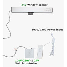 MDYHY Automatic Window Opener Stroke(300-1000mm), Electric Window Opener Actuator- 24V, with Wall Switch + Remote Control, Double Chain Design, Low Noise, for Casement Windows,600mm