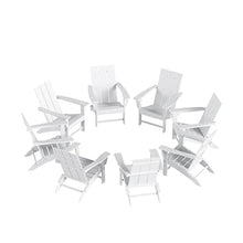 WestinTrends 8-Piece Modern Poly Folding Adirondack Chair Set White