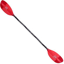Werner Paddles Fiberglass Bent Shaft Kayak Paddle Translucent Red