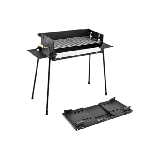 HBJWOV Outdoor Folding Barbecue Rack BBQ Charcoal Household Thickened Stainless Steel Barbecue Stove
