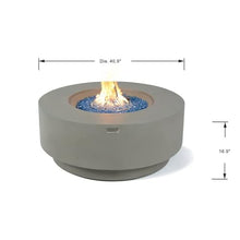AMS Fireplace | Elementi Plus | Colosseo | Round Light Gray Concrete Natural Gas Fire Table Pit (Natural Gas)