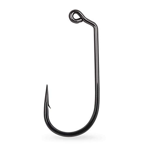 Mustad 60 Wide Bend 2X Strong Forged Jig Hook Pack of 1000 Black/Nickel Size 9/0