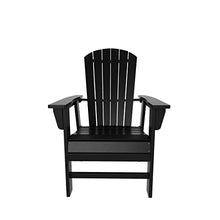 WO Outdoor Adirondack Dining Chair Table 7 PCS Set Retro Aesthetic Furniture for Outside Restaurant Dining, Home, Balcony, Terrace, Lawn, Pool, Deck, Garden (Black)