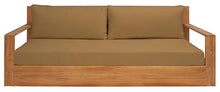 SAFAVIEH Couture Outdoor Collection Kauai Natural/Brown Teak Solid Wood Patio Sofa