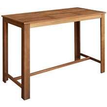 KGFHERENB 7-Piece Solid Acacia Wood Bar Table and Stool Set