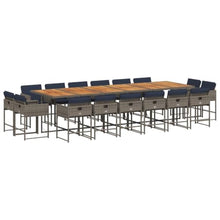 XHNIFBN 17 Piece Patio Dining Set Gray PE Rattan Table and 16 Chairs