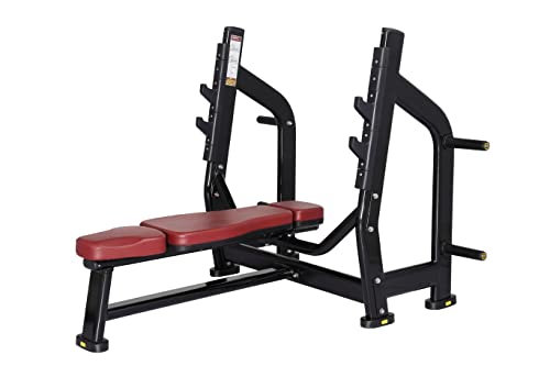 Ryan Sherwood Olympic Bench Chest Press with 4 Long External Storage Weight Horns Black